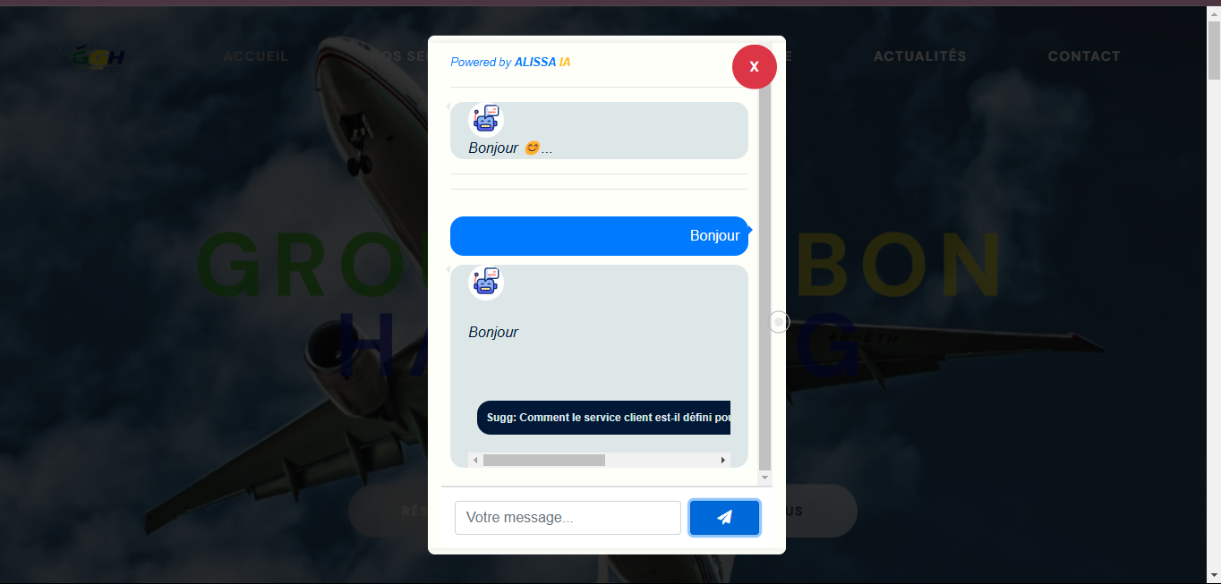 Chatbot Groupe Gabon Handling